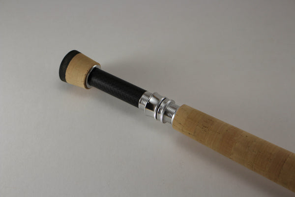 FLY ROD REEL SEAT GUN SMOKE ANODIZED ALUMINUM WITH FIGHTING BUTT